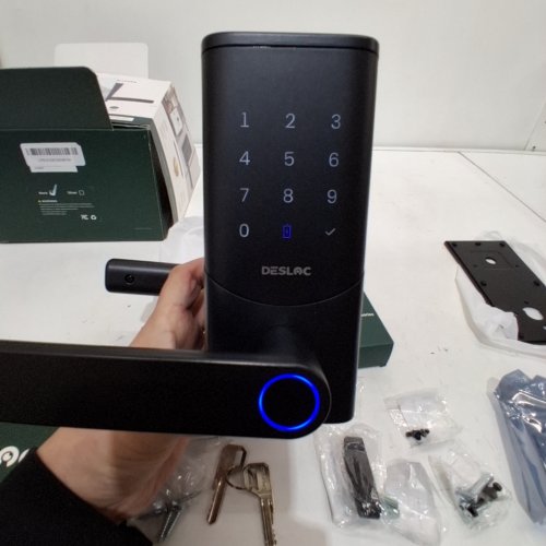 DESLOC FINGERPRINT SMART DOOR LOCK WITH HANDLE - 16-MONTH BATTERY - BLACK (MODEL: K221) image 5