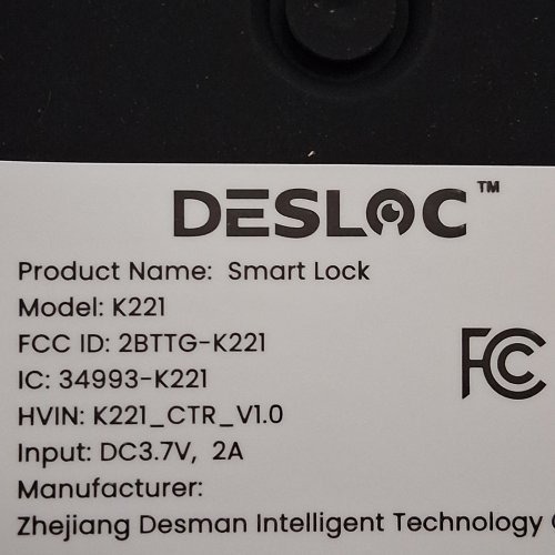 DESLOC FINGERPRINT SMART DOOR LOCK WITH HANDLE - 16-MONTH BATTERY - BLACK (MODEL: K221) image 12