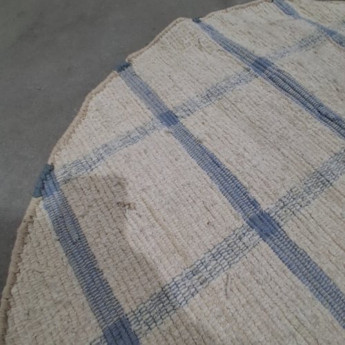 SAFAVIEH HAND WOVEN ROUND AREA RUG - IVORY/BLUE - 4FT (MODEL: MTK322M-4R) image 3
