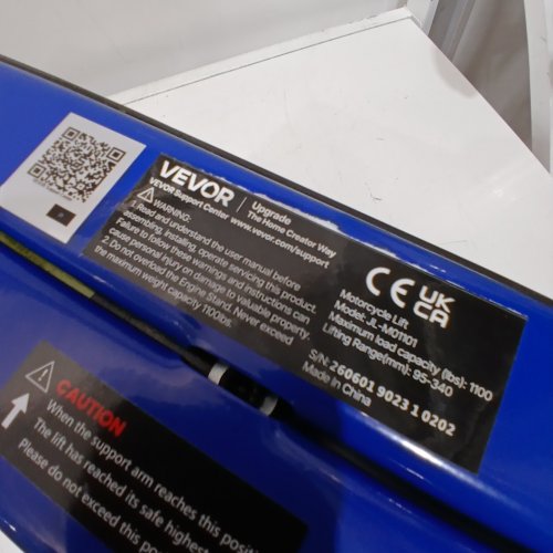 MOTORCYCLE LIFT - 1100 LBS CAPACITY - BLUE (MODEL: JL-M01101) image 2