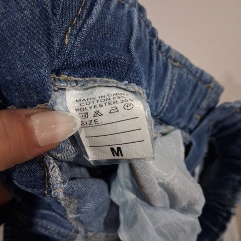 WOMEN'S DRAWSTRING JEANS - MEDIUM - BLUE image 2