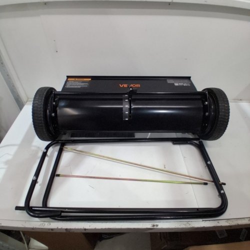STEEL PUSH LAWN LEAF & GRASS SWEEPER AND COLLECTOR WITH 4 SPINNING BRUSHES - 26" - 7 CU. FT. MESH COLLECTION HOPPER BAG - BLACK (MODEL: GT1110) image 2