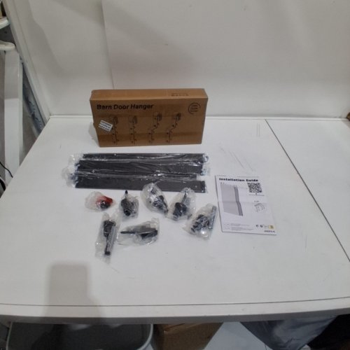 SLIDING BARN DOOR HARDWARE KIT - 6.6ft - BLACK (MODEL: J66DFS-K) image 2