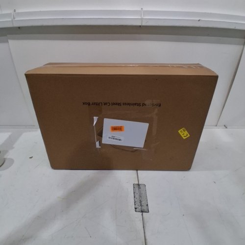 ENCLOSED STAINLESS STEEL CAT LITTER BOX - 23.6" X 15.7" X 11.8" - GREY image 5