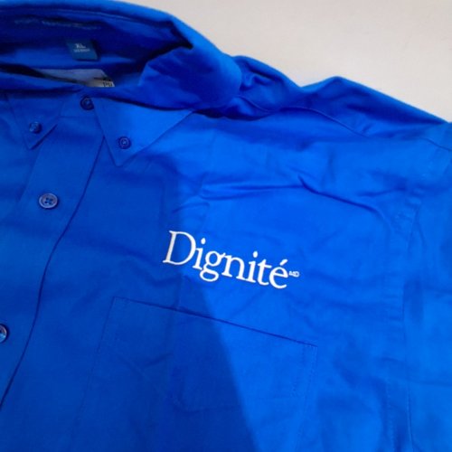 2PC PORT AUTHORITY LONG SLEEVE EASY CARE BUTTON UP SHIRT - EXTRA LARGE - NAVY LIGHT STONE / STRONG BLUE (STYLE : S608) image 4