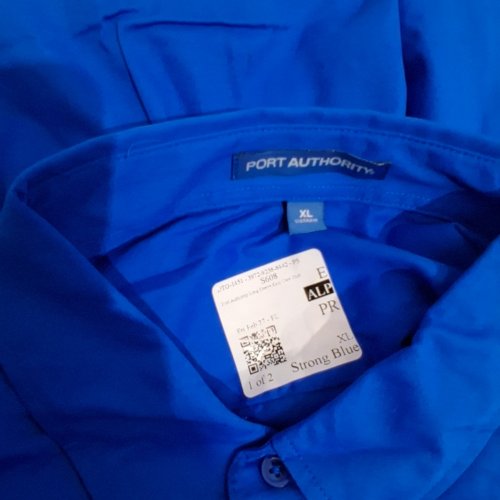 2PC PORT AUTHORITY LONG SLEEVE EASY CARE BUTTON UP SHIRT - EXTRA LARGE - NAVY LIGHT STONE / STRONG BLUE (STYLE : S608) image 5