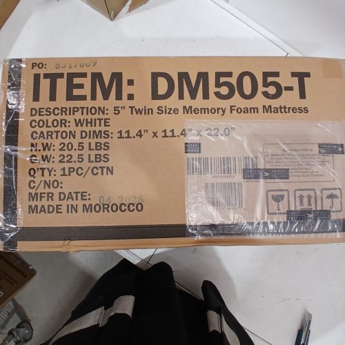 BRICK ATTIC FIRM MEMORY FOAM MATTRESSES FOR COOLING SLEEP AND PRESSURE RELIEF - TWIN - 5" - WHITE (MODEL: DM505-T) image 3