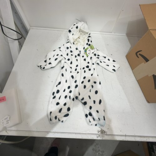 SPOOKTACULAR CREATIONS DALMATIAN HOODED JUMPSUIT - 6-12MONTHS - WHITE AND BLACK image 2