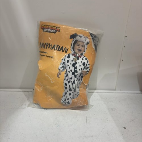 SPOOKTACULAR CREATIONS DALMATIAN HOODED JUMPSUIT - 6-12MONTHS - WHITE AND BLACK image 4
