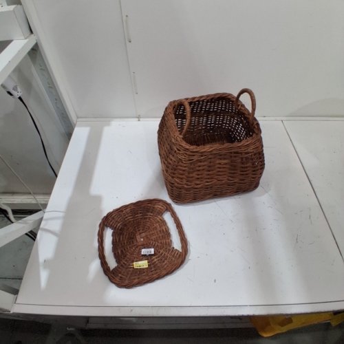 2PC THRESHOLD WOVEN RATTAN BASKET SET - BROWN (STYLE: T1814) image 3