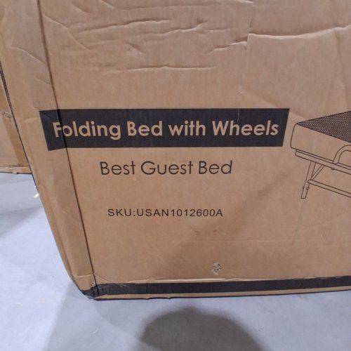FOLDING GUEST BED WITH WHEELS - 31" X 75" X 1.5" MATTRESS - BLACK (MODEL: USAN1012600A) image 2