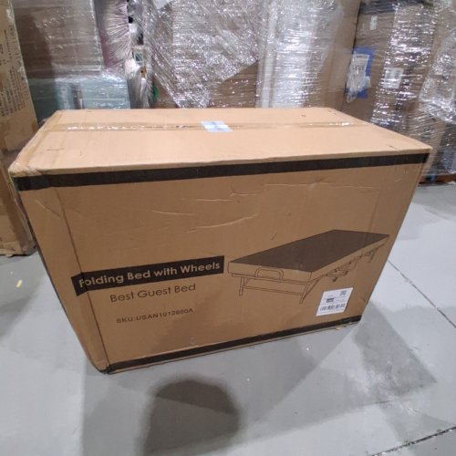FOLDING GUEST BED WITH WHEELS - 31" X 75" X 1.5" MATTRESS - BLACK (MODEL: USAN1012600A) image 3