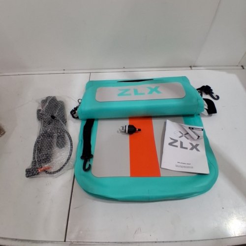 ZLX UNIVERSAL INFLATABLE SEAT FOR KAYAKS/CANOES/PADDLEBOARDS WITH PUMP AND STORAGE STRAP - 250LB CAPACITY - BLUE/GREY/ORANGE image 2