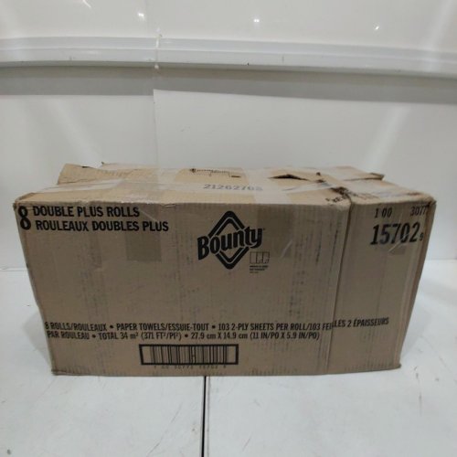 8PK BOUNTY DOUBLE PLUS PAPER TOWEL ROLLS - 103 SHEETS/ROLL - WHITE (MODEL: 15702) image 4