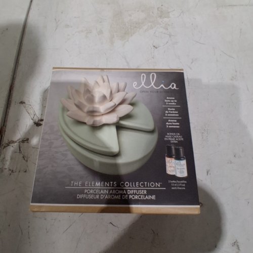 ELLIA PORCELAIN AROMA DIFFUSER - WITH 2 15 ML BOTTLES - GREEN AND CREAM (MODEL:ARM-P200GR-EO10) image 2