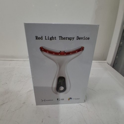 7 COLOR FACIAL AND NECK MASSAGER- 113°F HEAT, VIBRATION, CLEANSING FUNCTION - WHITE image 2