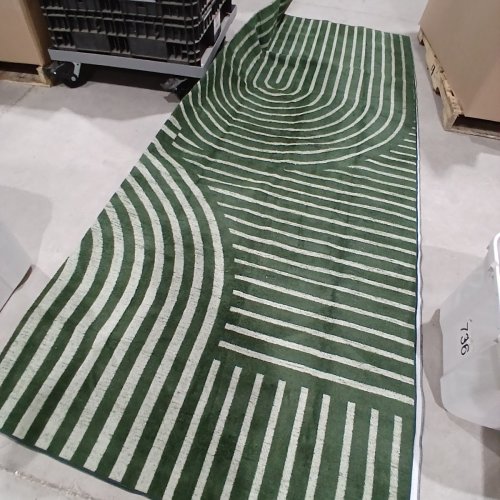 VUNATE MODERN GEOMETRIC PATTERN STRIPED LINE AREA RUG - 8FT X 10FT - GREEN image 2