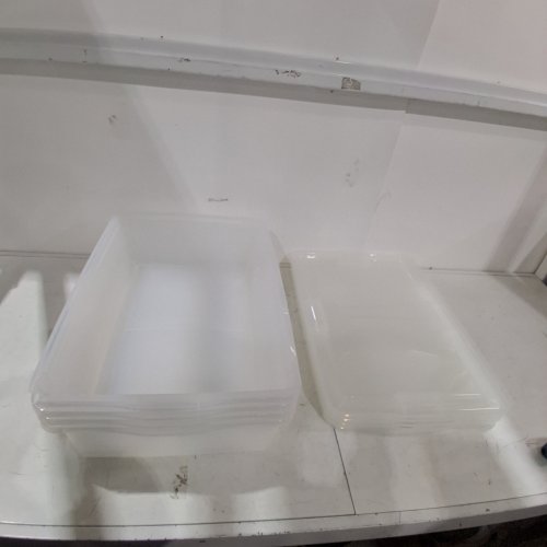 4PK PLASTIC STORAGE BIN - 24" X 16" - CLEAR image 2