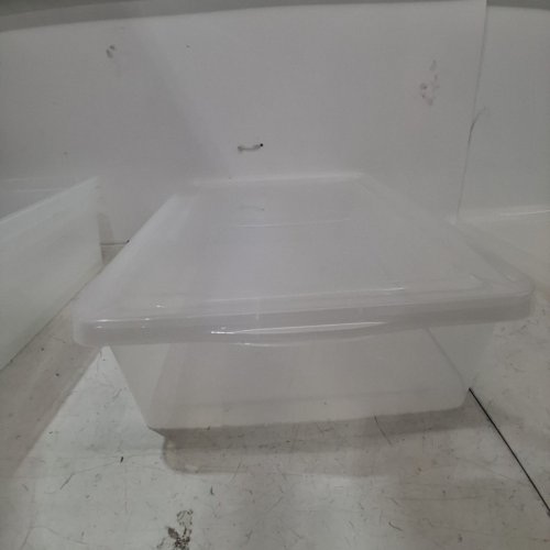4PK PLASTIC STORAGE BIN - 24" X 16" - CLEAR image 5