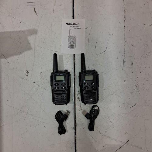2PK MAXTALKER WALKIE TALKIES WITH FLASHLIGHT - 5KM RANGE - BLACK (MODEL: MT10) image 2
