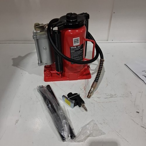 AIR HYDRAULIC BOTTLE JACK PNEUMATIC/MANUAL HEAVY DUTY WELDED BOTTLE JACK WITH PUMP - 20TON - RED (MODEL: MR8004 ) image 3