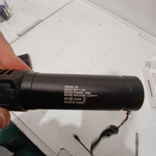 RECHARGEABLE LED FLASHLIGHT - BLACK (MODEL: K5) image 3