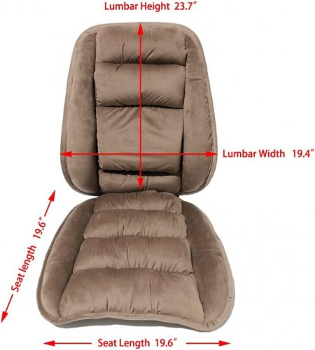 NON-SLIP RECLINER CHAIR SEAT CUSHION WITH LOW BACK PAIN RELIEF - BROWN image 2