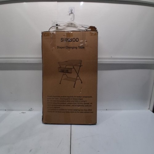 SUNHOO PORTABLE FOLDING DIAPER CHANGING TABLE WITH WHEELS & STORAGE - GREY image 3