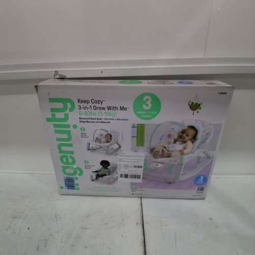INGENUITY KEEP COZY 3-IN-1 GROW WITH ME VIBRATING BABY BOUNCER SEAT & ROCKER - 6-40LBS - PINK/GREY - (MODEL: 12909) image 7
