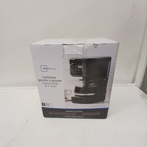MAINSTAYS PROGRAMMABLE DRIP COFFEE MAKER - 5 CUP, 120 V, 650W - BLACK (MODEL: MS-202528) image 5