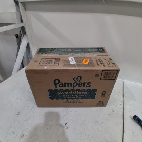 76PK PAMPERS ABSORBENT SWADDLERS - SIZE 8 - WHITE image 3