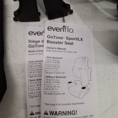 2PK EVENFLO GOTIME SPORT HIGH BACK BOOSTER - BLACK (MODEL: 35012445C) image 5