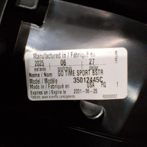2PK EVENFLO GOTIME SPORT HIGH BACK BOOSTER - BLACK (MODEL: 35012445C) image 6