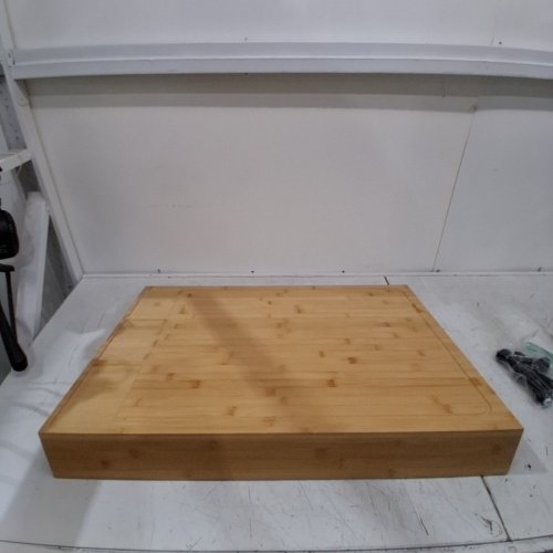 BAMOTTO CRAFTBAMBOO EXTRA LARGE BAMBOO CUTTING BOARD AND STOVETOP COVER & JUICE GROOVES - 21" X 30" image 5