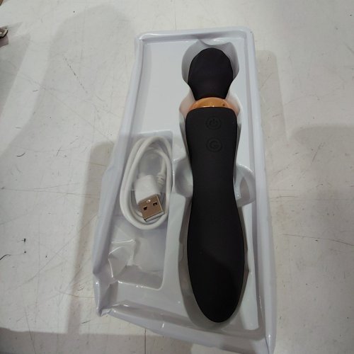 WOMENS MOOLIGIRL DUAL-ENDED VIBRATOR WAND WITH 24 VIBRATION PATTERNS - BLACK image 2