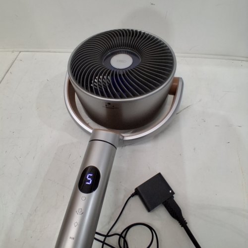 DREO TURBOPOLY OSCILLATING PEDESTAL SMART FAN, WI-FI/VOICE CONTROL, 100FT 20DB QUIET CIRCULATOR, RGB LIGHT - 37" - 42FT' ADJUSTABLE HEIGHT - SILVER (MODEL: DR-HPF008S) image 2