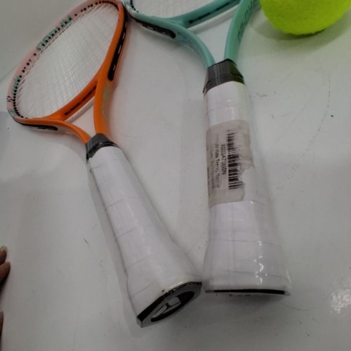 2PK OPPUM PRO TENNIS RACKETS, LIGHTWEIGHT AND IDEAL FOR BEGINNER/INTERMEDIATE PLAYERS - 27" - ORANGE /AQUA (MODEL: PRO-500) image 4