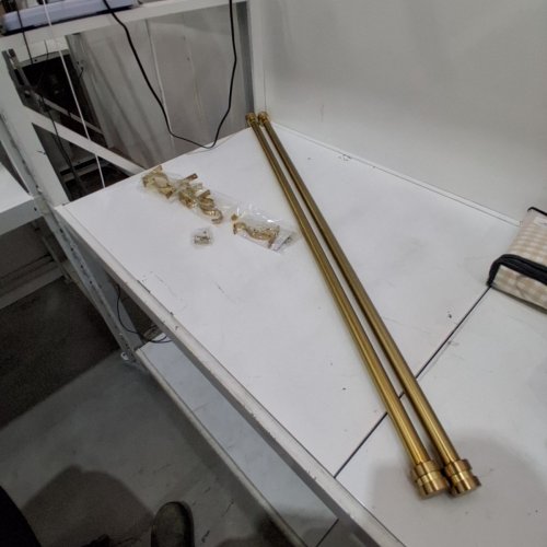 JOODXOE SINGLE CURTAIN WINDOW RODS - 48"-84" - WARM GOLD (MODEL: ‎JD-108) image 2