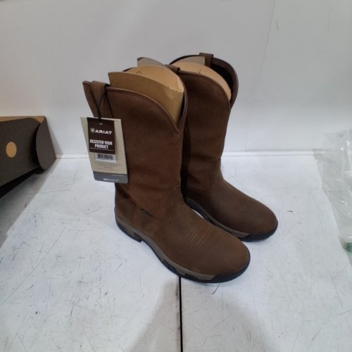 MEN'S ARIAT TERRAIN PULL ON H2O BOOTS - 10 EE WIDE - DISTRESSED BROWN (ITEM: 10011829) image 3