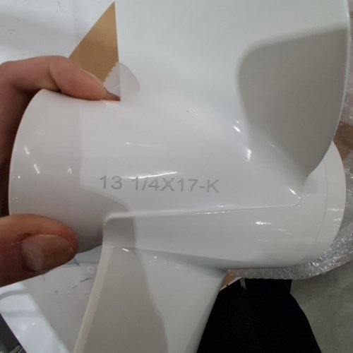 VIF OUTBOARD PROPELLER - 13 1/4" X 17" - WHITE (STYLE: 13-1/4 X 17-K) image 3