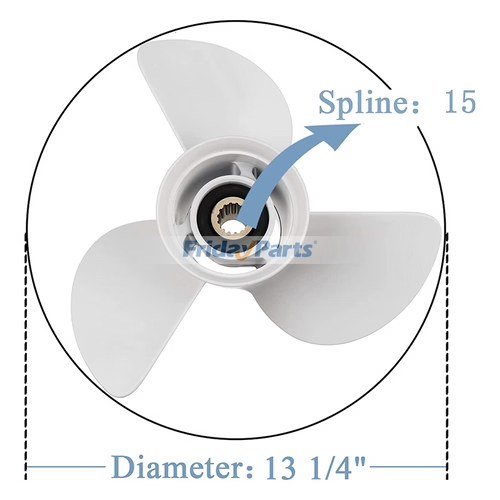VIF OUTBOARD PROPELLER - 13 1/4" X 17" - WHITE (STYLE: 13-1/4 X 17-K) image 2