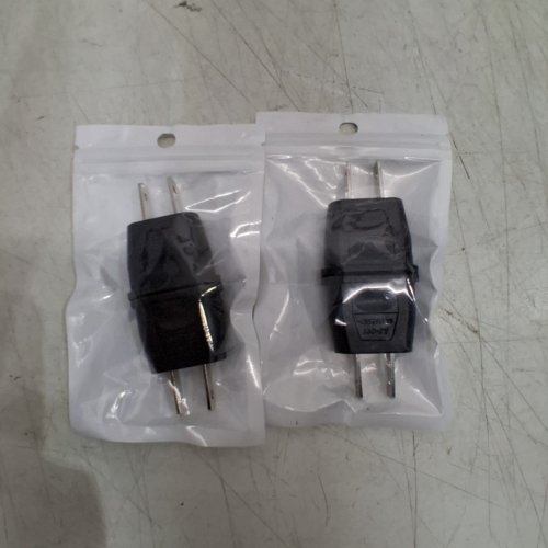 2 (2PK) EU TO US TRAVEL CHARGER AC POWER ADAPTER - BLACK image 3