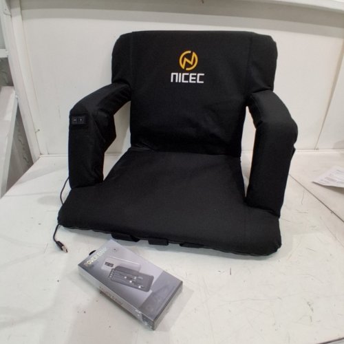 NICE C WATERPROOF HEATED MASSAGE RECLINING STADIUM SEAT WITH POWERBANK INCLUDED - BLACK image 4