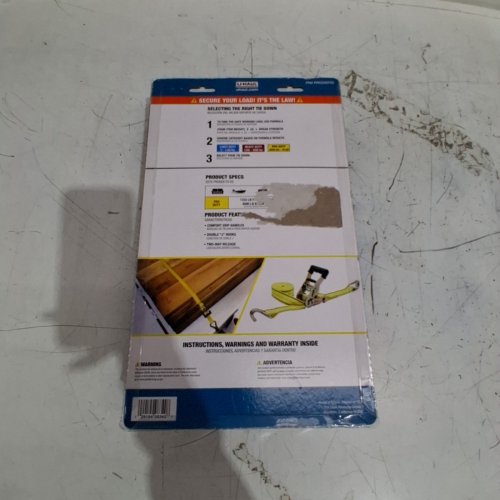 2PK U-HAUL PRO DUTY RATCHET TIE DOWN STRAPS - 15FT - 1333 LBS WORKING LOAD LIMIT - 4000 LBS BREAK STRENGTH - YELLOW (MODEL : PRO340720) image 4