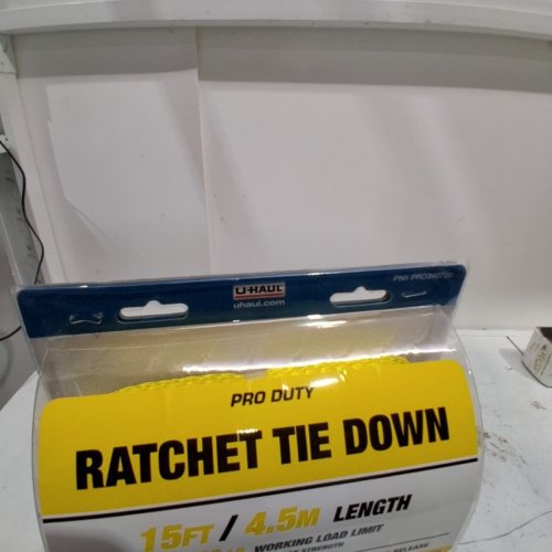 2PK U-HAUL PRO DUTY RATCHET TIE DOWN STRAPS - 15FT - 1333 LBS WORKING LOAD LIMIT - 4000 LBS BREAK STRENGTH - YELLOW (MODEL : PRO340720) image 5