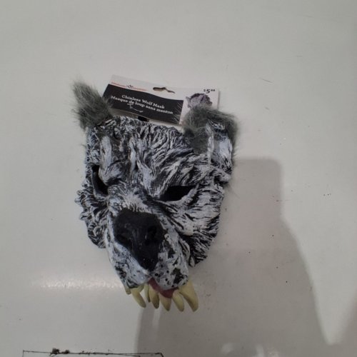 WAY TO CELEBRATE! CHINLESS WOLF MASK - OSFM - GRAY, WHITE AND BLACK image 2