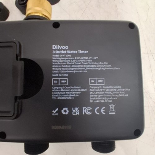DIIVOO 3-ZONE WATER TIMER FOR GARDEN HOSE WITH BRASS INLET - GREEN (MODEL: DI-WT10M1) image 6