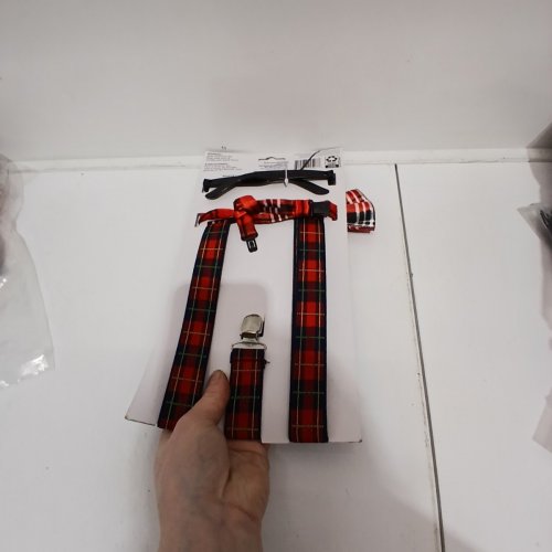 3PC NERD COSTUME ACCESSORY SET - RED PLAID AND BLACK image 3