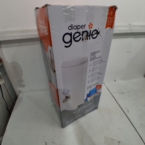 DIAPER GENIE PLATINUM DIAPER STAINLESS STEEL DIAPER PAIL - WHITE image 5