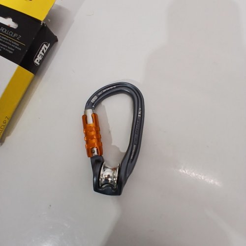 PETZL ROLLCLIP Z PULLEY CARABINER WITH TRIACT-LOCK - BLACK, ORANGE AND SILVER (MODEL: F-38920) image 3